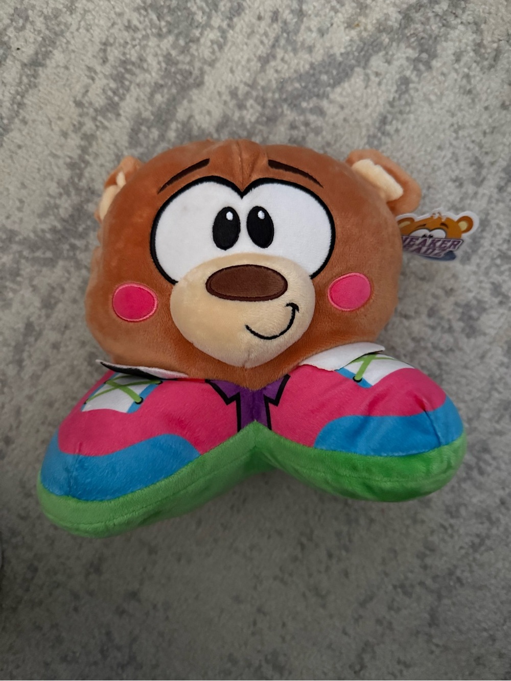 Cute Brown Bear Plush with Colorful Bow - Kids Stuffed Animal
